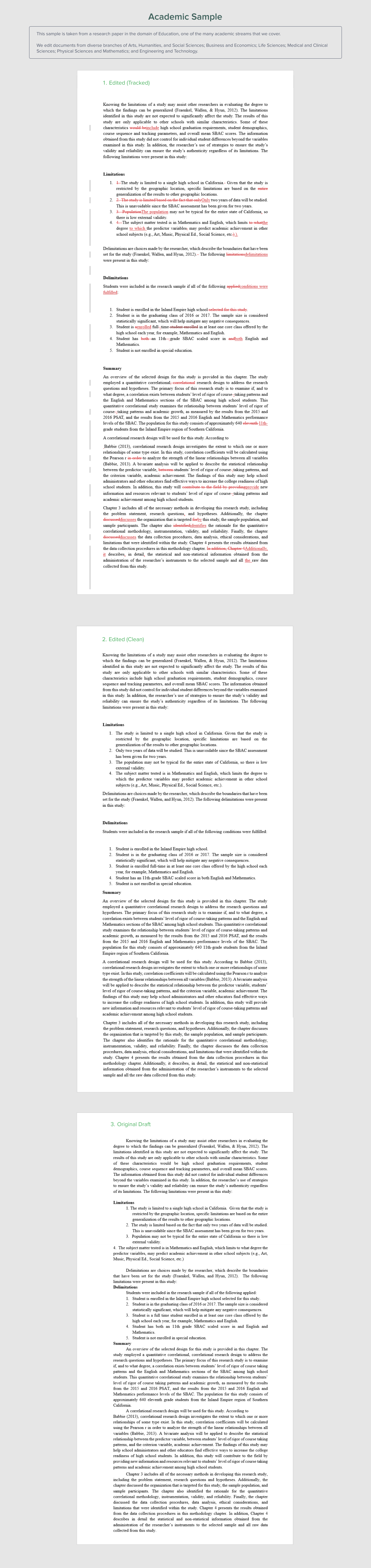  Academic Sample