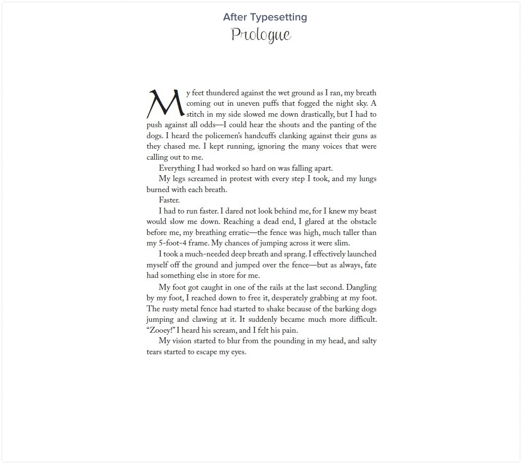 Typesetting sample after
