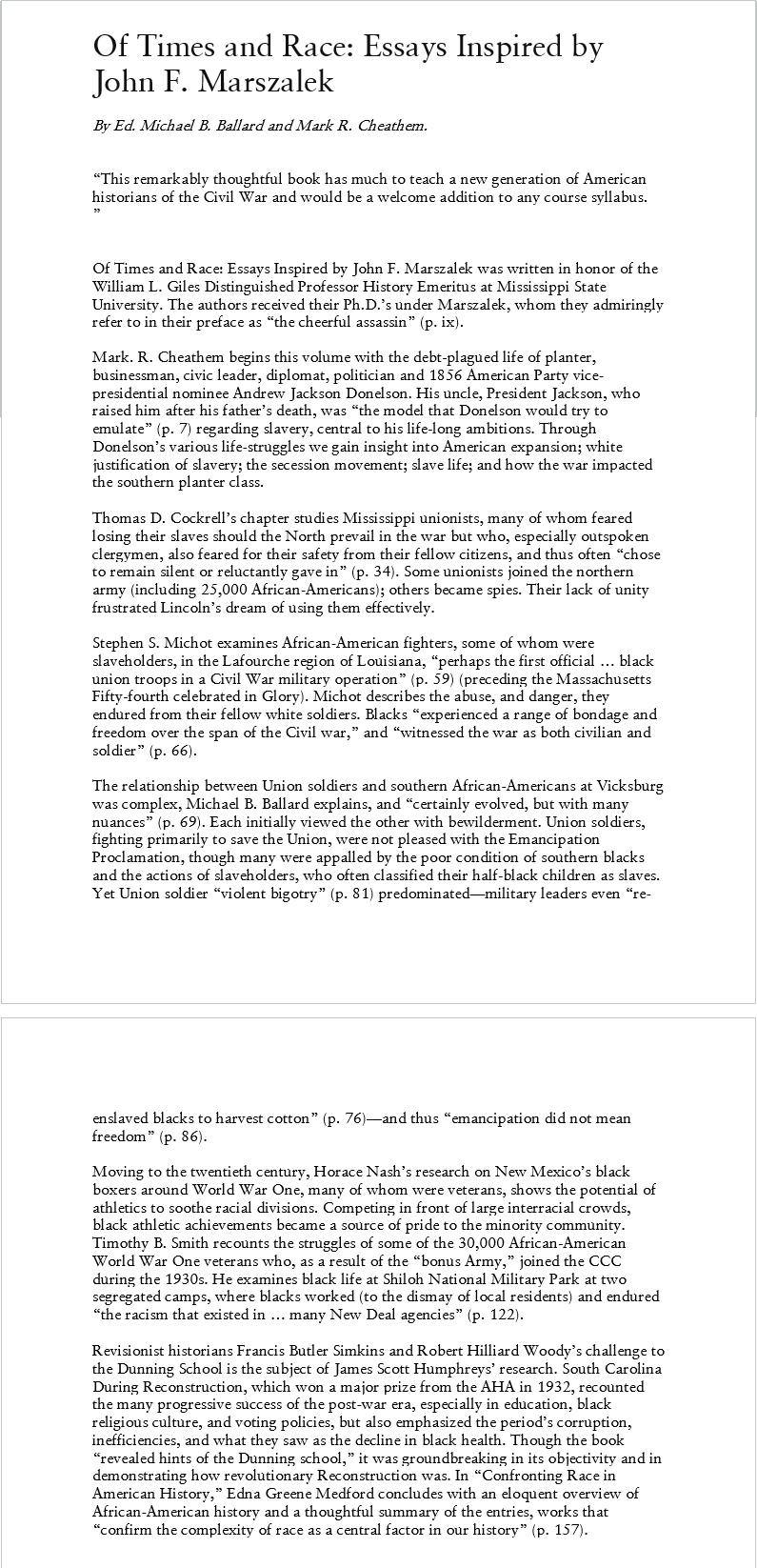 Book review writing Sample